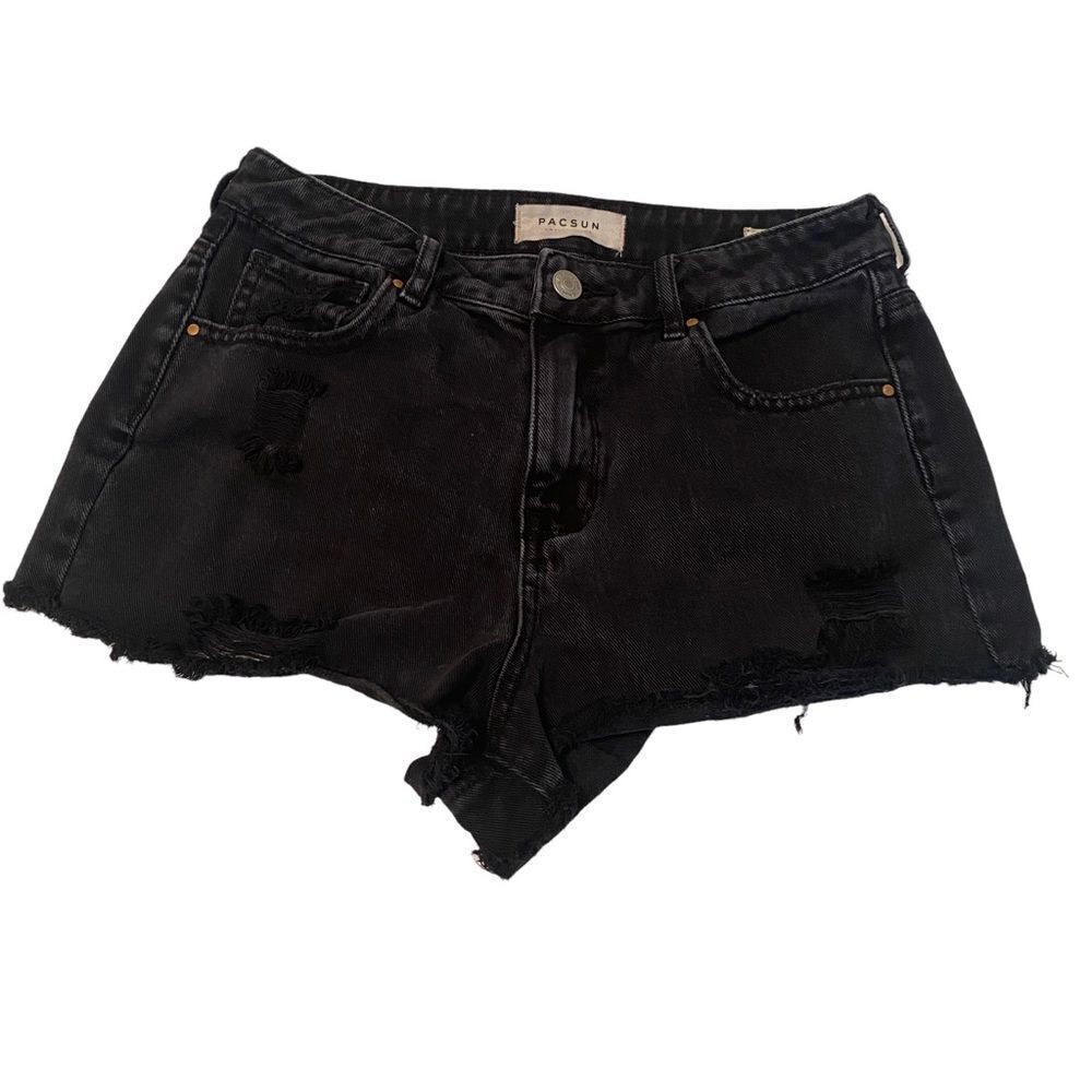 PacSun High Rise Festival Black Shorts Sz 27‎